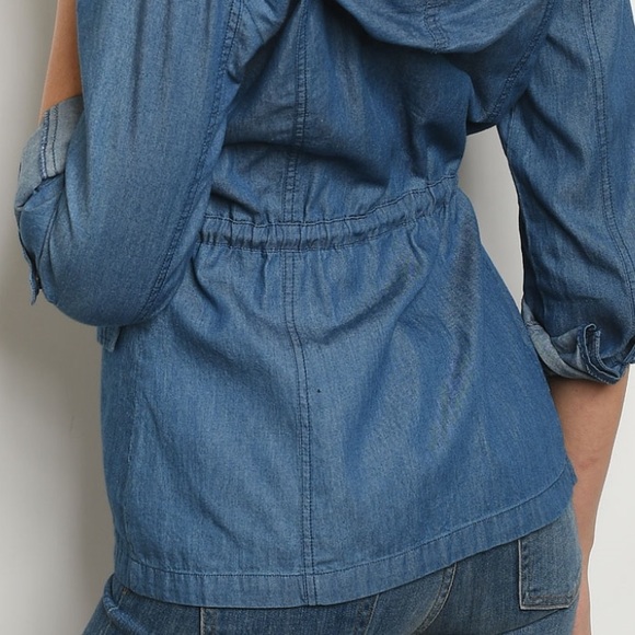 Brand New Boutique Cotton Denim Hooded Jacket - Picture 6 of 6